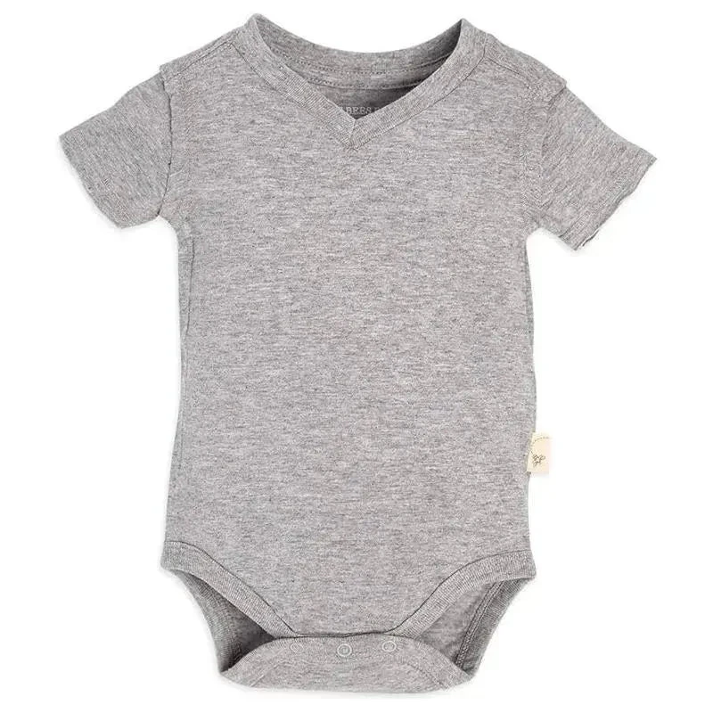 Burt's Bees Baby Burts Bees - Short Sleeve Reverse Seam V Neck Bodysuit, Heather Grey 3 Burt's Bees Baby Burts Bees - Short Sleeve Reverse Seam V Neck Bodysuit, Heather Grey