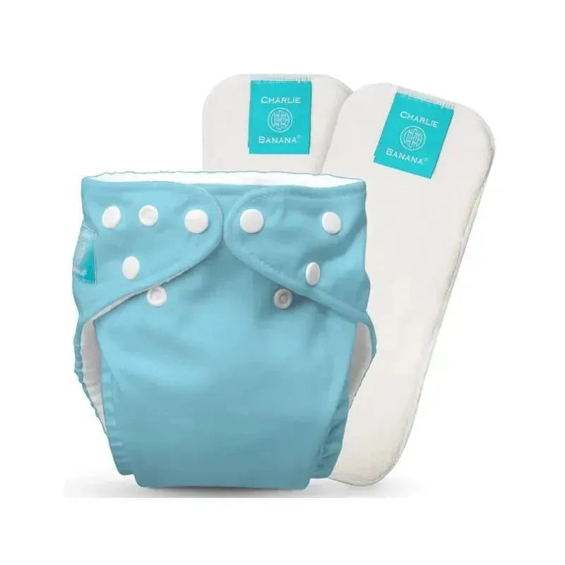 Charlie Banana - Blue Baby Fleece Reusable And Washable Cloth Diaper System 3 Charlie Banana - Blue Baby Fleece Reusable And Washable Cloth Diaper System