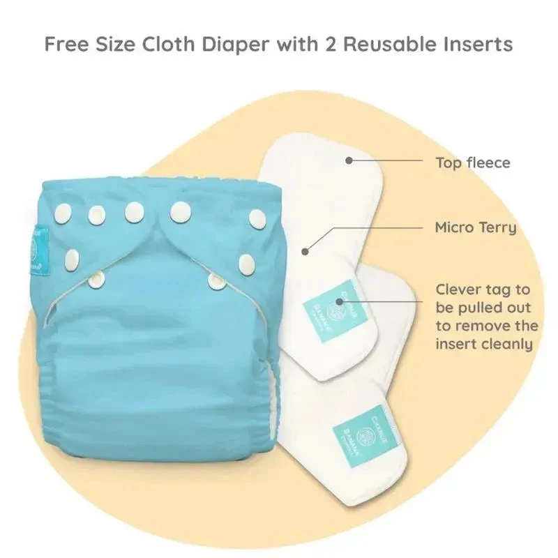 Charlie Banana - Blue Baby Fleece Reusable And Washable Cloth Diaper System 4 Charlie Banana - Blue Baby Fleece Reusable And Washable Cloth Diaper System - Image 2