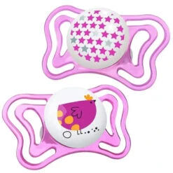 Chicco - 2 Pk Physioforma Light Day & Night Orthodontic Pacifier Pink, 16/24M