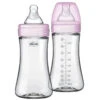 Chicco - 2Pk Duo 9Oz Hybrid Baby Bottle, Pink -Macro Baby Store chicco duo 5oz baby bottle 2 pack neutral 2 image 1