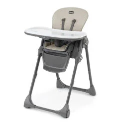 Chicco - Polly Space-Saving Fold Highchair, Taupe