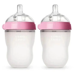 Comotomo - 2Pk Natural Feel Baby Bottle, Pink (8Oz)