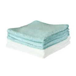 Copper Pearl - 6Pk Baby Bath Washcloths, White/Blue -Macro Baby Store copper pearl 6pk baby bath washcloths white blue image 5