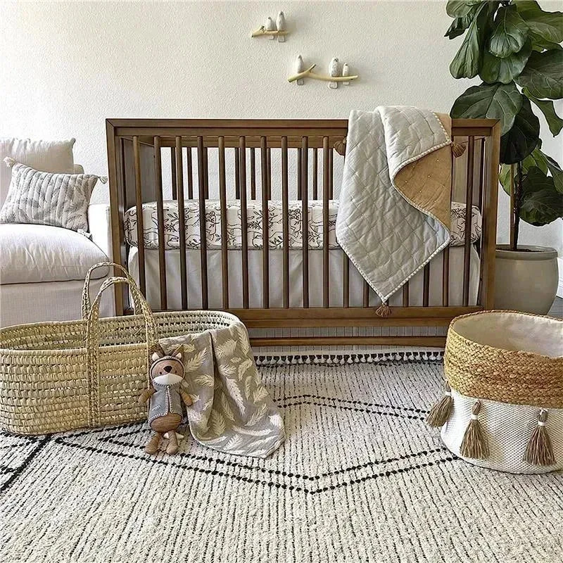 Crane - Baby Blanket Soft Cotton Quilted, Copper 4 Crane - Baby Blanket Soft Cotton Quilted, Copper - Image 2