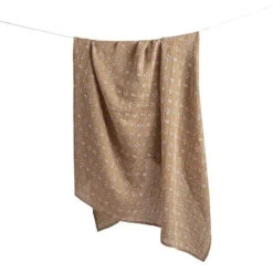 Crane - Baby Soft Muslin Swaddle Blanket, Copper Dash