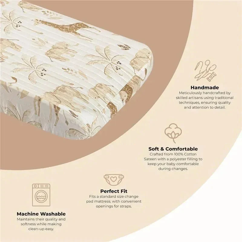 Crane - Baby Stretchy Changing Pad Cover, Breathable Changing Pad Cover, Safari Animal 4 Crane - Baby Stretchy Changing Pad Cover, Breathable Changing Pad Cover, Safari Animal - Image 2