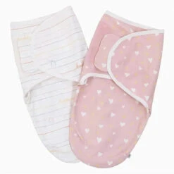 Crown Crafts Ellen DeGeneres 100% Cotton 2-Pack Baby Girl Swaddle Blanket 0-3 Months
