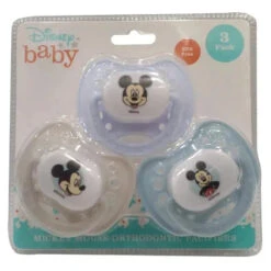 Cudlie - 3Pk Disney Mickey Mouse Pacifiers, Blue & Grey