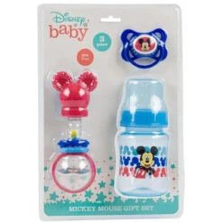 Cudlie - 3Pk Mickey Mouse Baby Set On Card Rattle
