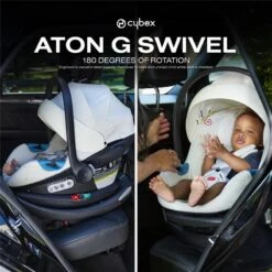 Cybex Aton G Swivel Infant Car Seat With 180-Degree Rotate, Linear Side-Impact Protection, 11-Position Headrest, SensorSafe & Safelock Base, Ocean 9 Cybex Aton G Swivel Infant Car Seat With 180-Degree Rotate, Linear Side-Impact Protection, 11-Position Headrest, SensorSafe & Safelock Base, Ocean -Macro Baby Store cybex aton g swivel infant car seat with 180 degree rotate linear side impact protection 11 position headrest sensorsafe safelock base ocean image 2