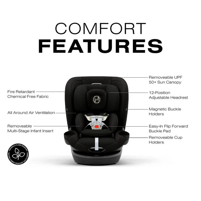 Cybex - Callisto G 360° Rotating All-in-One Convertible Car Seat, Moon Black 6 Cybex - Callisto G 360° Rotating All-in-One Convertible Car Seat, Moon Black - Image 4