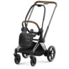 Cybex - EPriam 2 Stroller Frame, Chrome/Brown 1 Cybex - EPriam 2 Stroller Frame, Chrome/Brown -Macro Baby Store cybex epriam 2 stroller frame chrome brown image 1