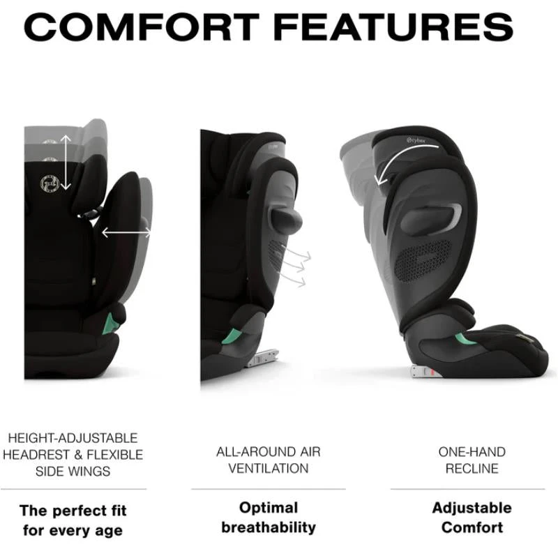 Cybex - Solution G2 Folding Travel High-Back Booster, Moon Black 5 Cybex - Solution G2 Folding Travel High-Back Booster, Moon Black - Image 3