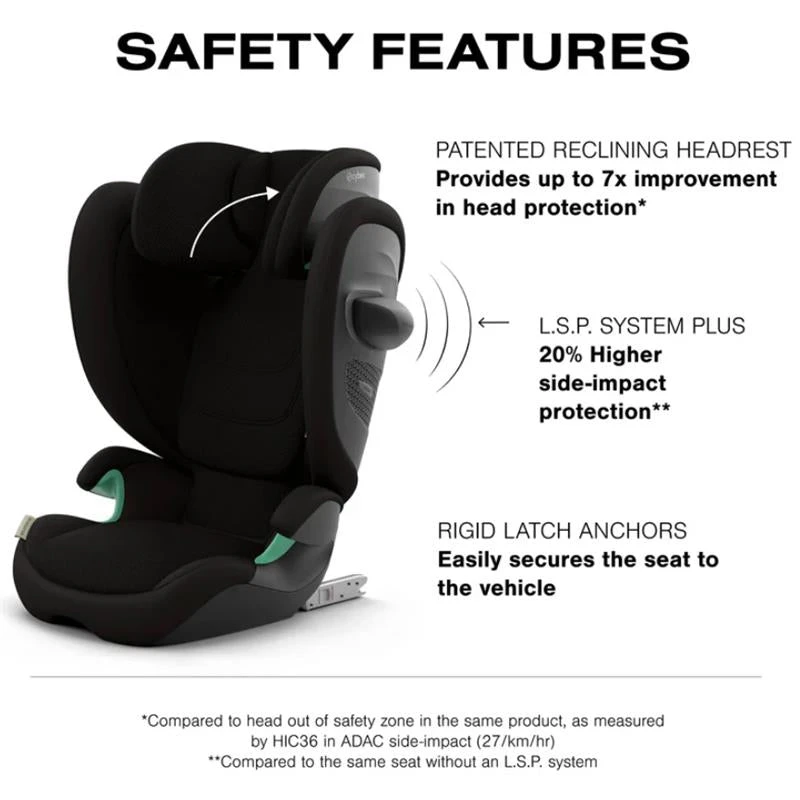 Cybex - Solution G2 Folding Travel High-Back Booster, Moon Black 6 Cybex - Solution G2 Folding Travel High-Back Booster, Moon Black - Image 4