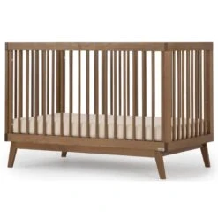 Dadada - Baby Soho 3-in-1 Convertible Wooden Crib To Toddler Bed, Walnut