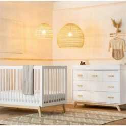 Dadada - Soho 5-Drawer Dresser For Nursery And Bedroom, White/Natural -Macro Baby Store dadada soho 5 drawer dresser for nursery and bedroom white natural image 3