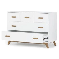 Dadada - Soho 5-Drawer Dresser For Nursery And Bedroom, White/Walnut -Macro Baby Store dadada soho 5 drawer dresser for nursery and bedroom white walnut image 4