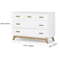 Dadada - Soho 5-Drawer Dresser For Nursery And Bedroom, White/Walnut -Macro Baby Store dadada soho 5 drawer dresser for nursery and bedroom white walnut image 6