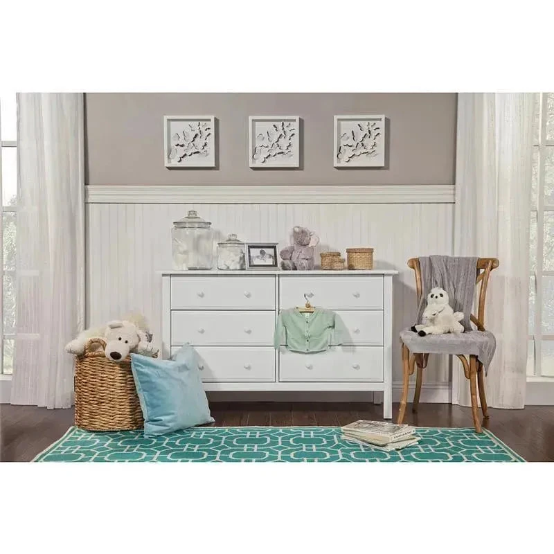 DaVinci Jayden 6-Drawer Double Wide Dresser, White 4 DaVinci Jayden 6-Drawer Double Wide Dresser, White - Image 2