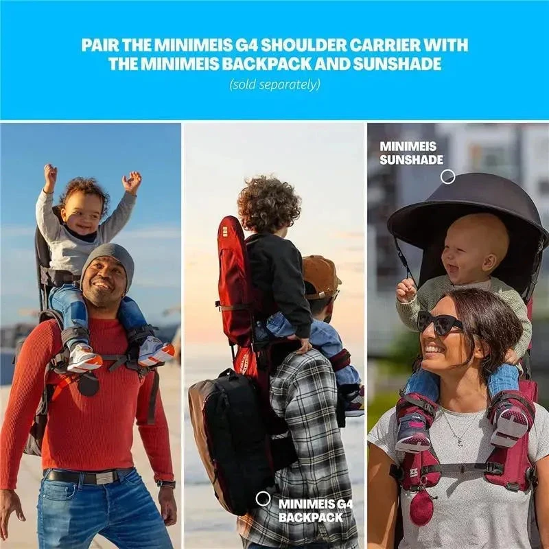 MiniMeis - G4 Lightweight Child Shoulder Carrier, Grey 9 MiniMeis - G4 Lightweight Child Shoulder Carrier, Grey - Image 7