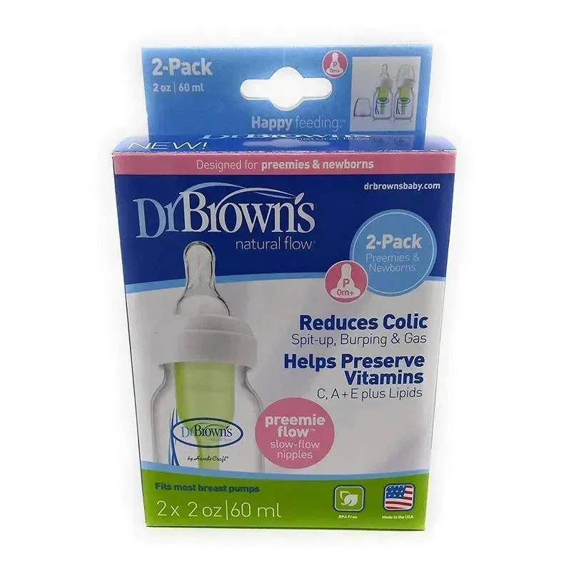 Dr. Brown's Dr. Brown Options Standard - Neck Bottle 2-Pack W/Preemie Nipple 2 Oz/60 M 3 Dr. Brown's Dr. Brown Options Standard - Neck Bottle 2-Pack W/Preemie Nipple 2 Oz/60 M