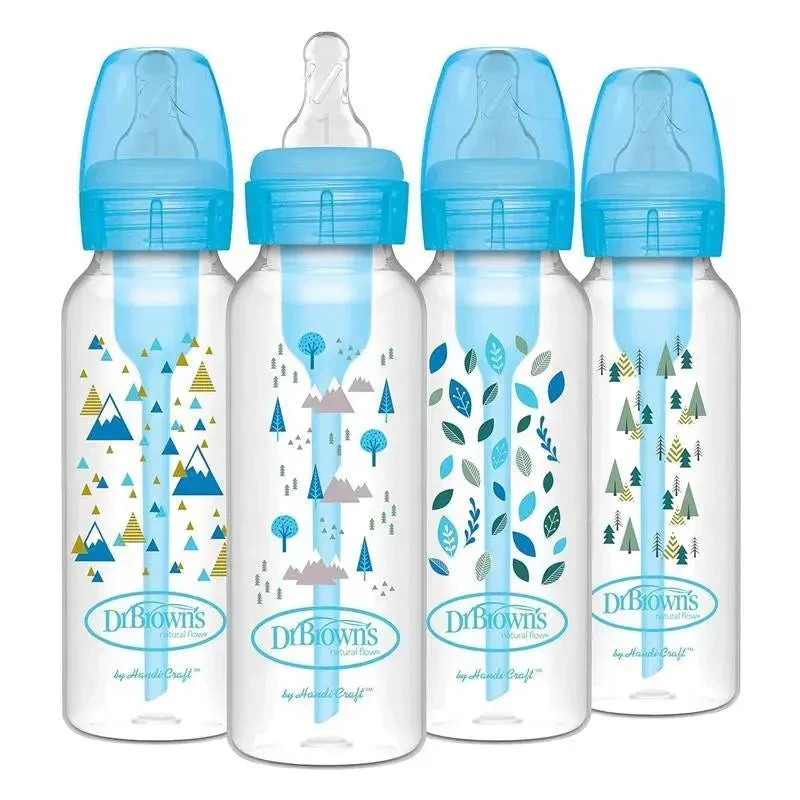 Dr. Brown's - 8 Oz/ 250 Ml Options+ Narrow Anti-Colic Baby Bottle, Blue Nature, 4-Pack 3 Dr. Brown's - 8 Oz/ 250 Ml Options+ Narrow Anti-Colic Baby Bottle, Blue Nature, 4-Pack