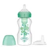 Dr. Brown's - 9 Oz Options+ Wide-Neck Bottle To Sippy, Green 1 Dr. Brown's - 9 Oz Options+ Wide-Neck Bottle To Sippy, Green -Macro Baby Store dr browns 9 oz 270 ml options wide neck bottle to sippy green single image 1