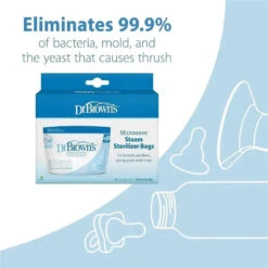 Dr. Brown's Dr. Browns - 5Pk Microwave Steam Sterilizer Bags For Baby Bottles 26 Dr. Brown's Dr. Browns - 5Pk Microwave Steam Sterilizer Bags For Baby Bottles -Macro Baby Store dr browns microwave steam sterilizer bags image 12