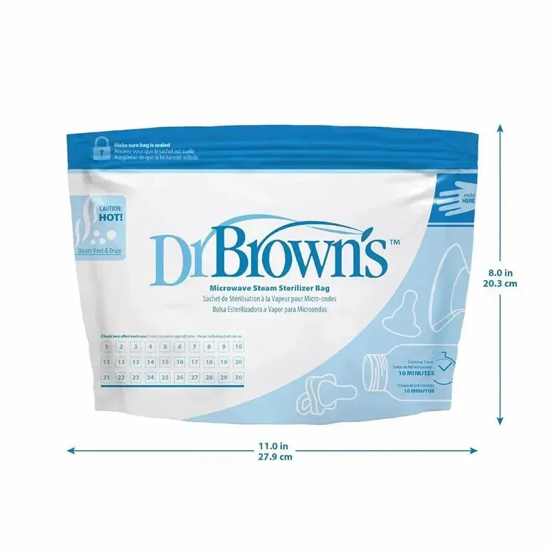 Dr. Brown's Dr. Browns - 5Pk Microwave Steam Sterilizer Bags For Baby Bottles 4 Dr. Brown's Dr. Browns - 5Pk Microwave Steam Sterilizer Bags For Baby Bottles - Image 2