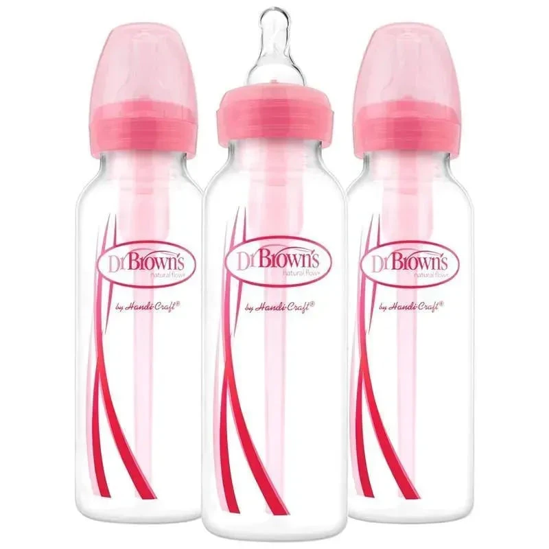 Dr. Brown's - 3Pk Options Narrow Bottles, 8 Oz, Pink 3 Dr. Brown's - 3Pk Options Narrow Bottles, 8 Oz, Pink
