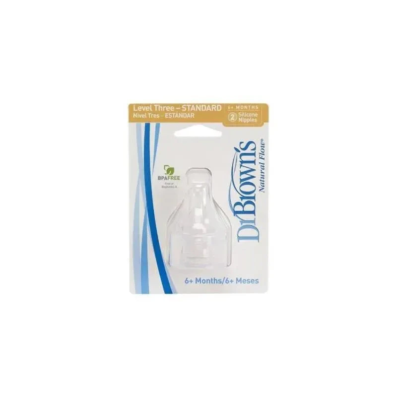 Dr. Brown's Standard Nipples Level-3 (2 Pack) 3 Dr. Brown's Standard Nipples Level-3 (2 Pack)