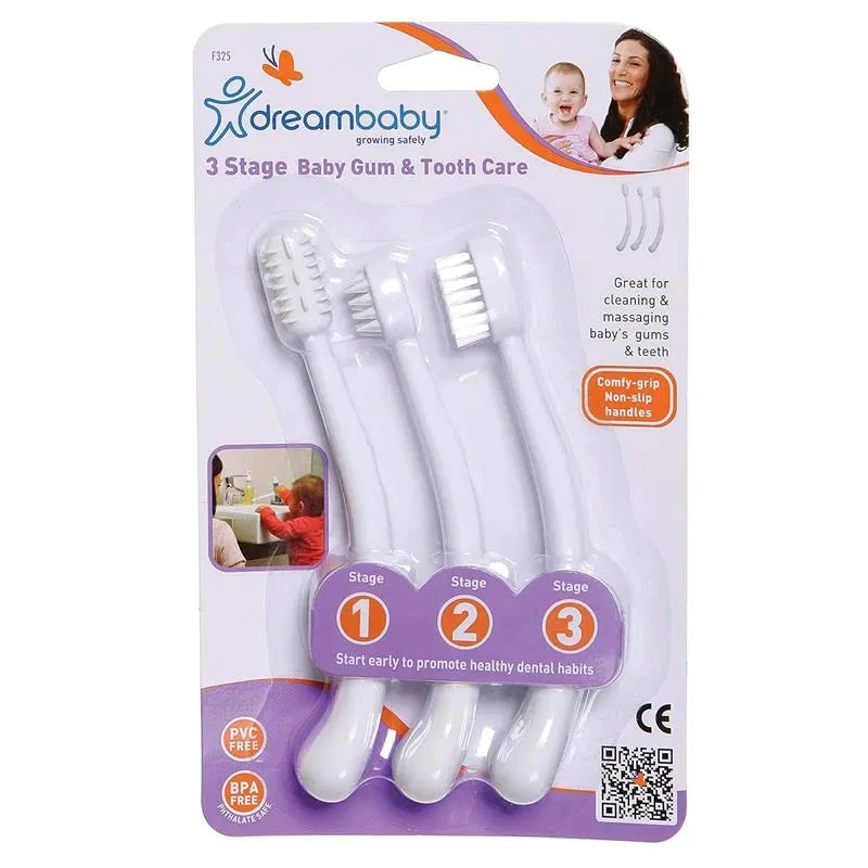 Dreambaby - 3 Stage Baby Gum & Tooth Care, White 3 Dreambaby - 3 Stage Baby Gum & Tooth Care, White