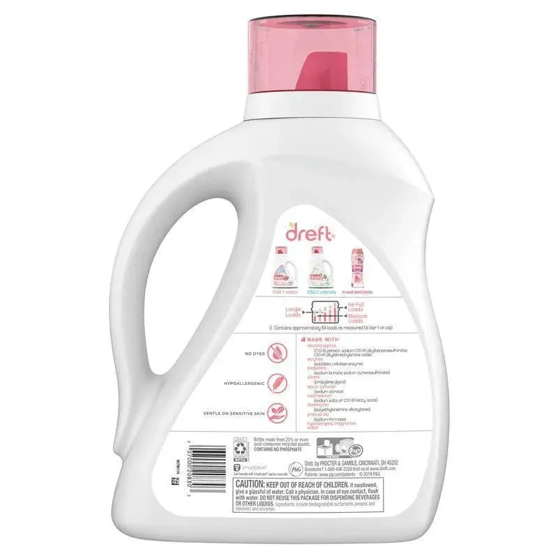 Dreft Newborn Baby Liquid Laundry Detergent - 64 Loads - 100 Fl Oz 9 Dreft Newborn Baby Liquid Laundry Detergent - 64 Loads - 100 Fl Oz - Image 7