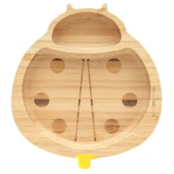 Eco Rascals - Bamboo Suction Plate, Ladybird, Yellow