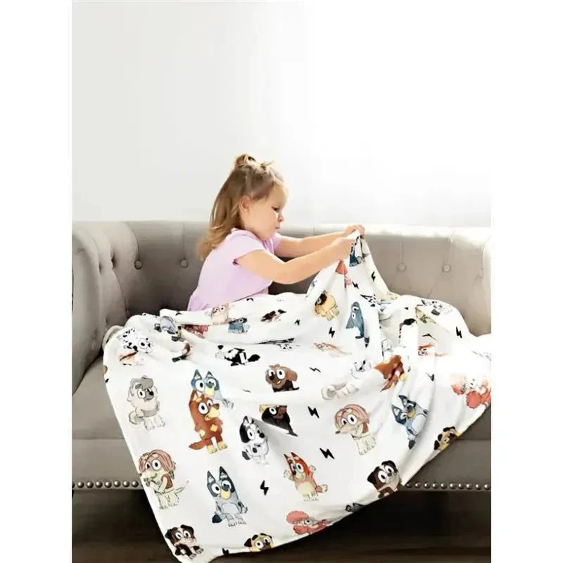Ellie Sue - Blue Dog & Friends Bamboo Throw Blanket 5 Ellie Sue - Blue Dog & Friends Bamboo Throw Blanket - Image 3