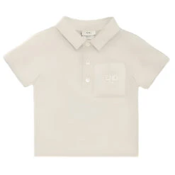 Fendi Baby - Beige Cotton Jersey Baby Polo Shirt With Chest Pocket