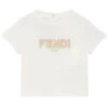 Fendi Baby - Short Sleeve Tee With Embroidered Txt Logo, White
