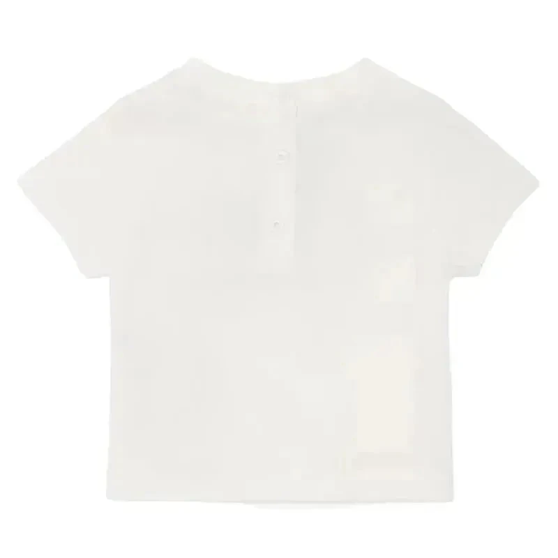 Fendi Baby - Short Sleeve Tee With Embroidered Txt Logo, White 4 Fendi Baby - Short Sleeve Tee With Embroidered Txt Logo, White - Image 2