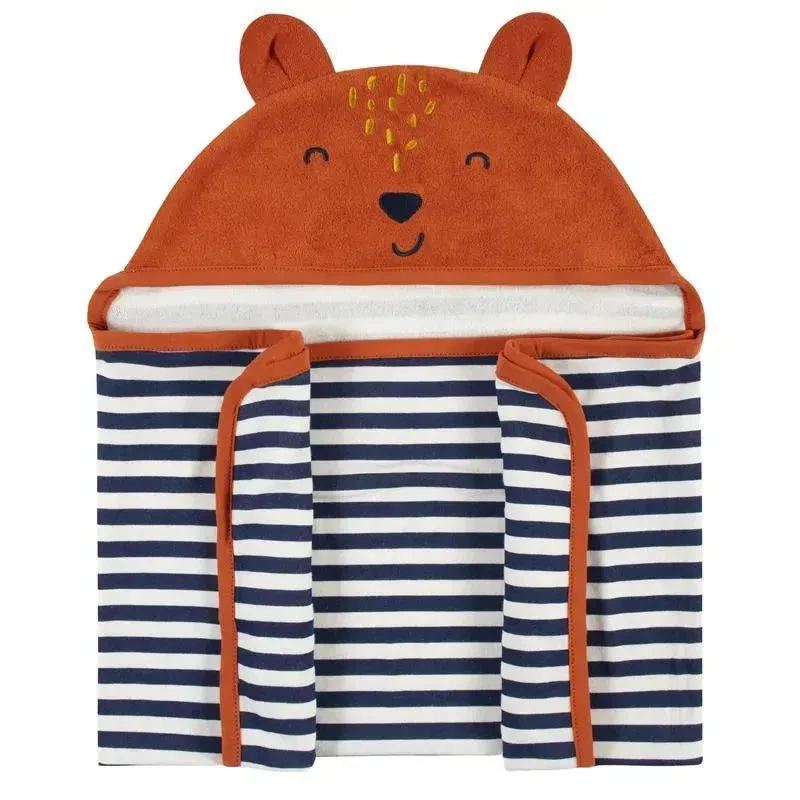 Gerber - 1Pk Terry Hooded Bath Wrap Boy One Size, Fox 3 Gerber - 1Pk Terry Hooded Bath Wrap Boy One Size, Fox