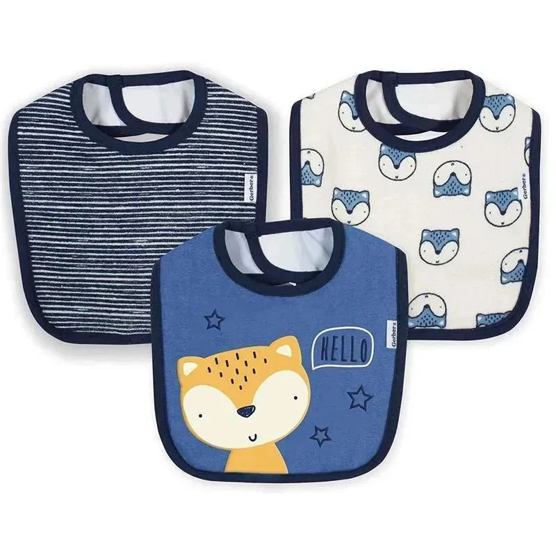 Gerber - 3 PK Terry Bib Boy, Fox, One Size 3 Gerber - 3 PK Terry Bib Boy, Fox, One Size