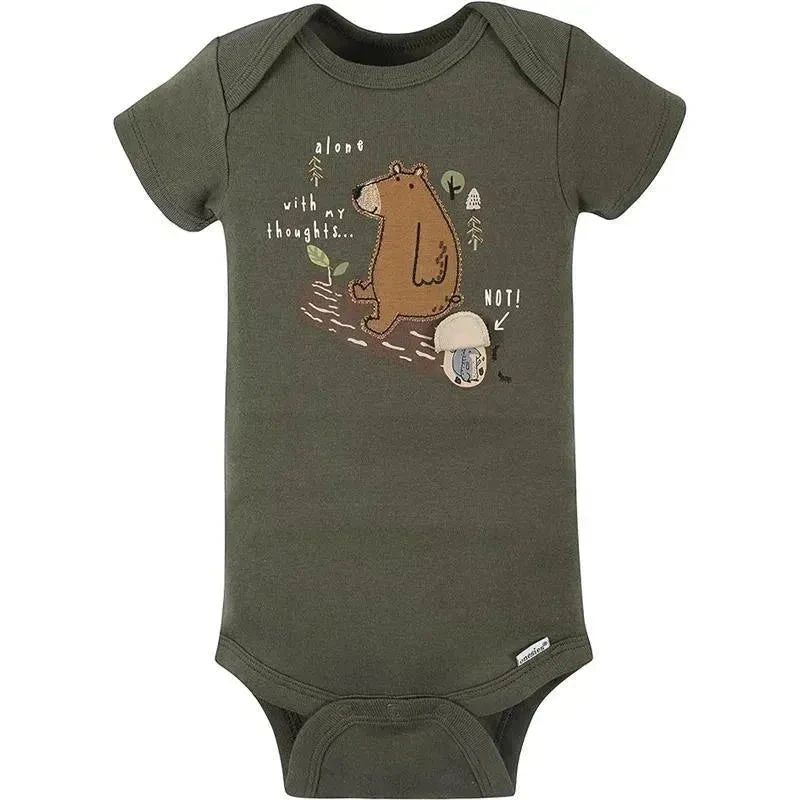 Gerber - 4Pk Baby Short Sleeve Onesies - Boy Bear 4 Gerber - 4Pk Baby Short Sleeve Onesies - Boy Bear - Image 2
