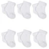 Gerber - 6Pk Terry Wiggle Proof Socks, 0/3M, White