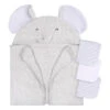 Gerber - Baby Hooded Bath Towel & Washcloths, Elephant