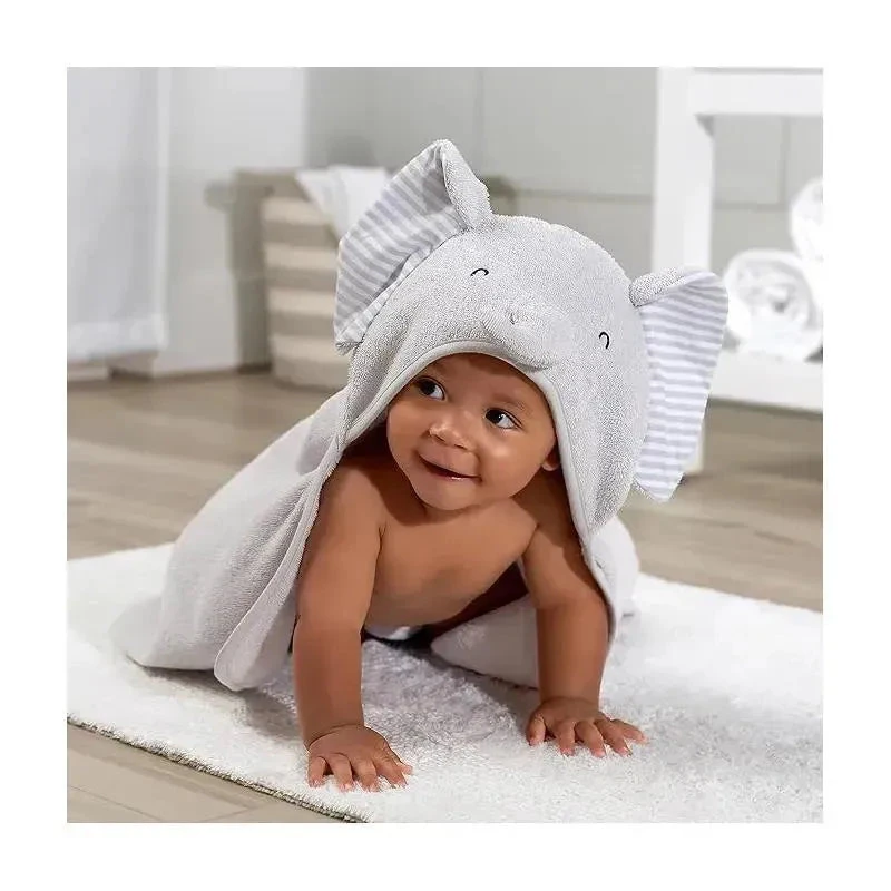 Gerber - Baby Hooded Bath Towel & Washcloths, Elephant 4 Gerber - Baby Hooded Bath Towel & Washcloths, Elephant - Image 2