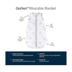 Gerber Bedding - 1Pk Sleep Sack, Neutral Celestial 9 Gerber Bedding - 1Pk Sleep Sack, Neutral Celestial -Macro Baby Store gerber bedding 1pk sleep sack neutral celestial image 3
