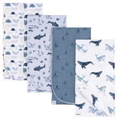 Gerber Bedding - 4Pk Flannel Blanket, Whale