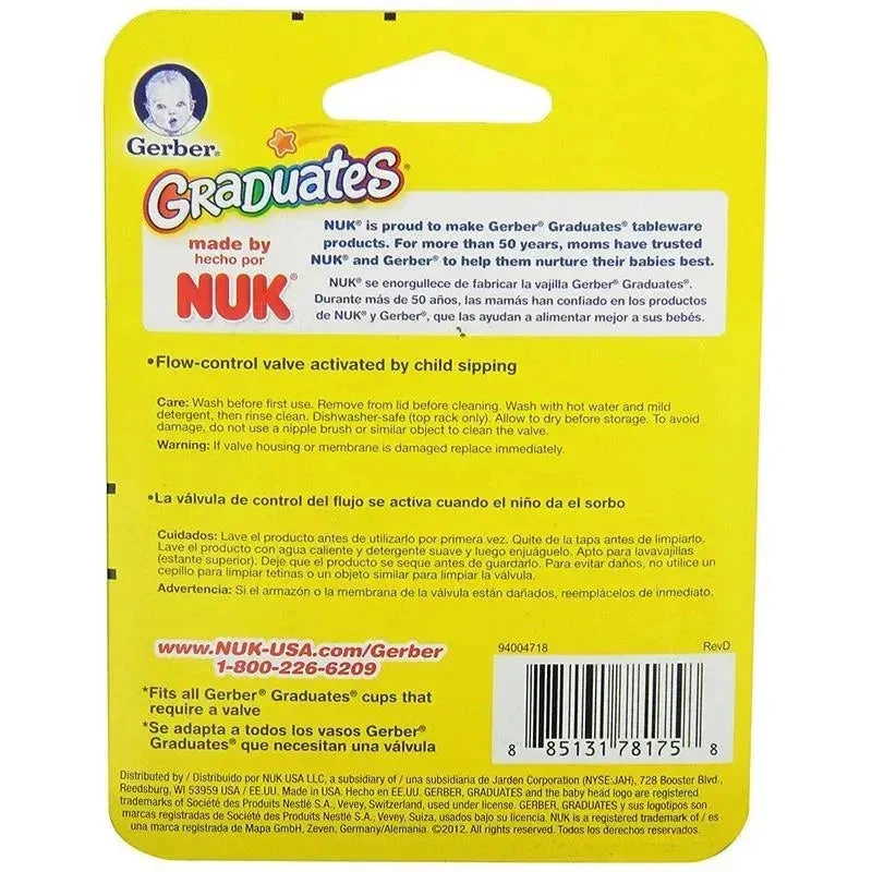 NUK Gerber Graduates Spill-Proof Cup Standard Replacement Valve 2-Pack 4 NUK Gerber Graduates Spill-Proof Cup Standard Replacement Valve 2-Pack - Image 2