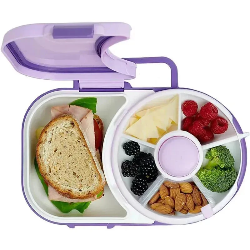 GoBe - Kids Lunchbox With Detachable Snack Spinner, Purple 3 GoBe - Kids Lunchbox With Detachable Snack Spinner, Purple
