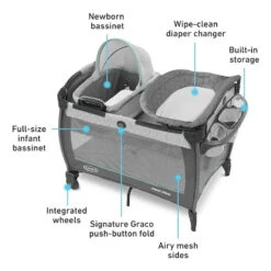 Graco - Pack 'n Play Close2Baby Bassinet Playard, Derby 9 Graco - Pack 'n Play Close2Baby Bassinet Playard, Derby -Macro Baby Store graco pack n play close2baby bassinet derby image 2